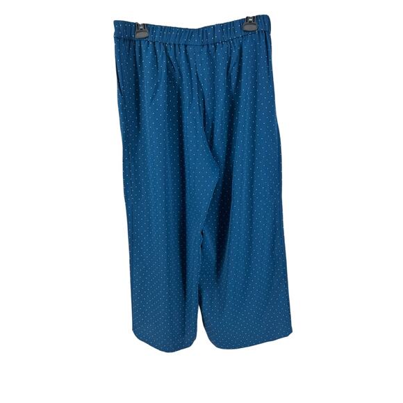 J.Jill Wearever Collection Women's Teal Polka Dot Wide Leg Crop Pants Medium - Picture 1 of 4